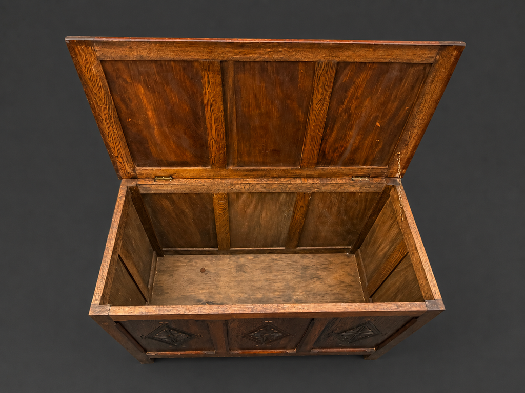 Jacobean Revival Carved Oak Blanket Chest