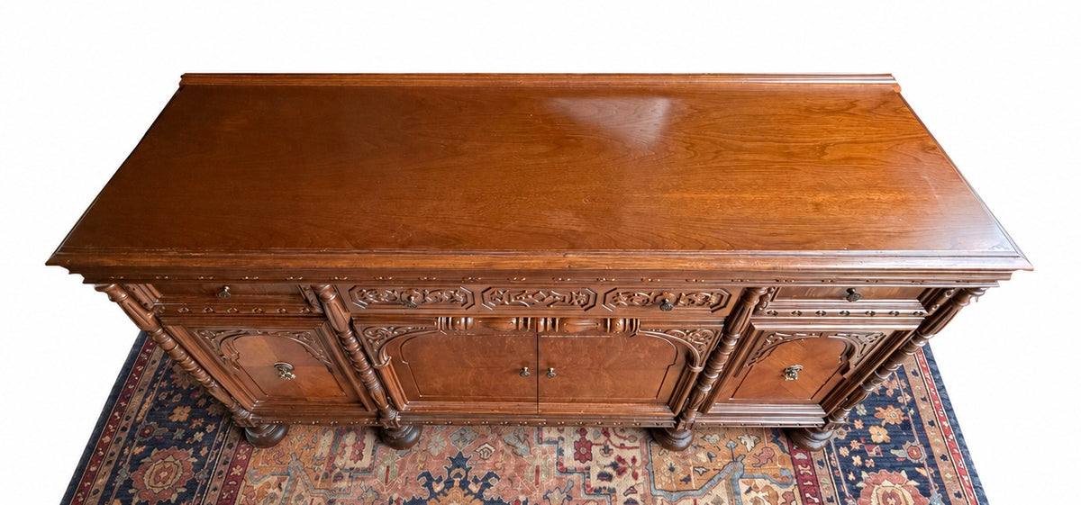 Early 20th Century Renaissance Revival Style Carved Walnut Sideboard