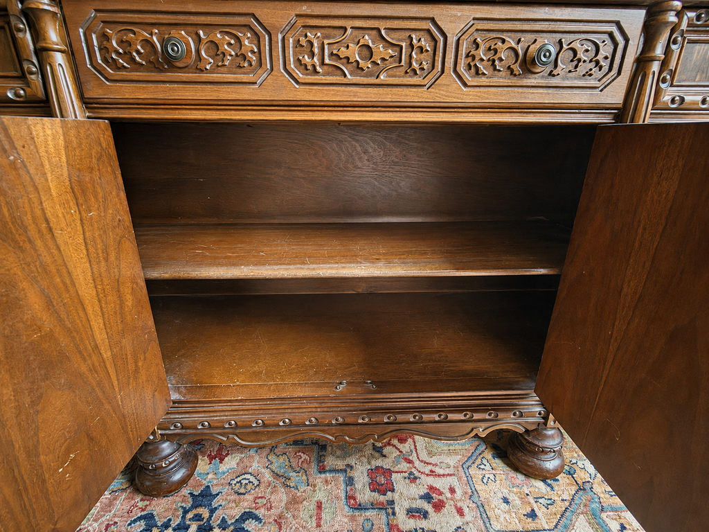 Early 20th Century Renaissance Revival Style Carved Walnut Sideboard