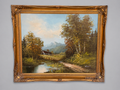 Early - Mid 20th Century Horvath Signed Alpine Mountain Landscape Oil Painting