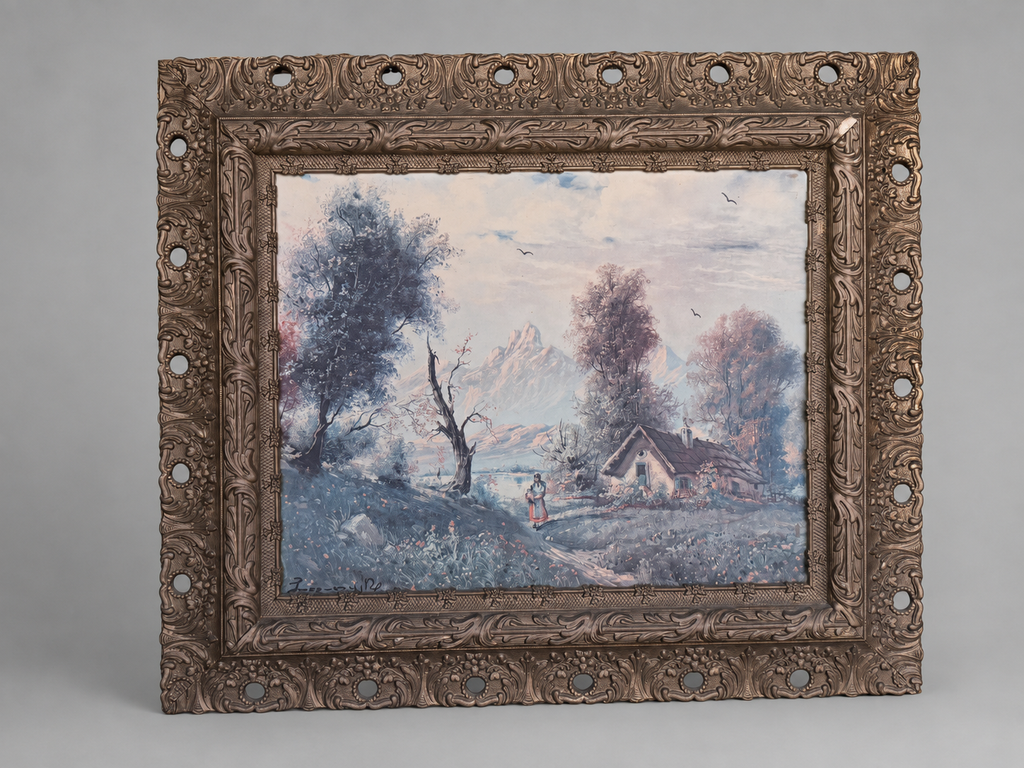 Late 19th to Early 20th Century Winter Landscape Oil Painting