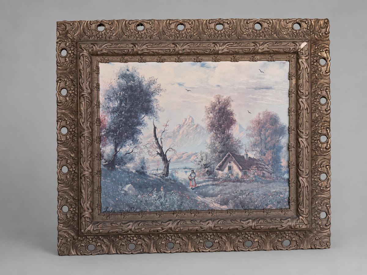 Late 19th to Early 20th Century Winter Landscape Oil Painting