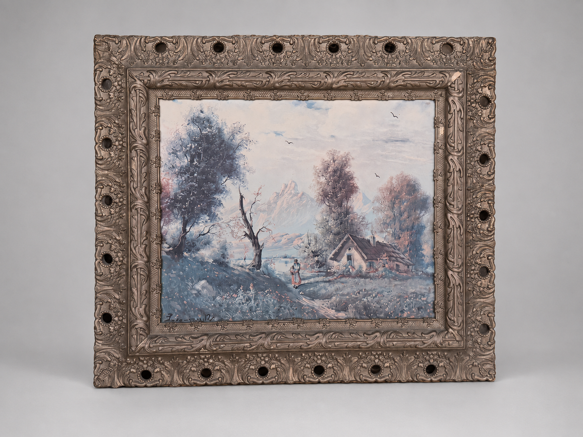 Late 19th to Early 20th Century Winter Landscape Oil Painting
