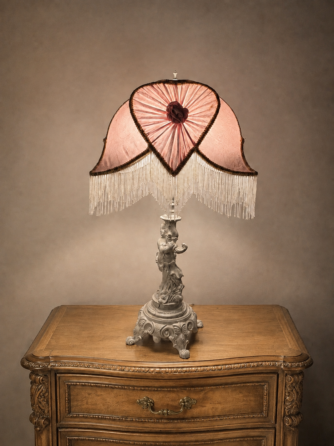 Vintage Hollywood Regency Style Cherub Table Lamp