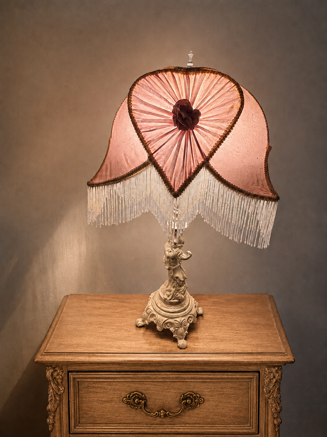 Vintage Hollywood Regency Style Cherub Table Lamp