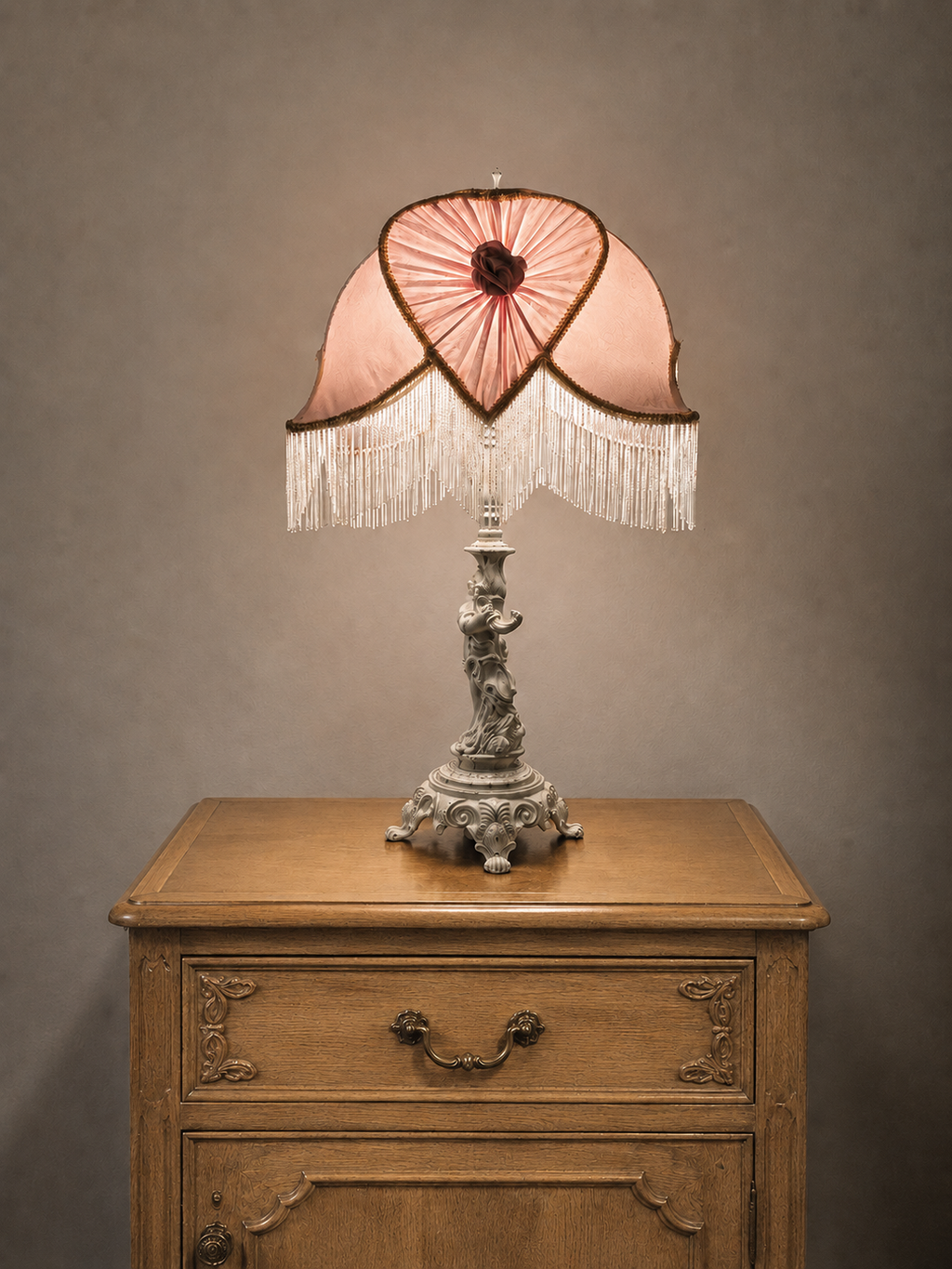 Vintage Hollywood Regency Style Cherub Table Lamp