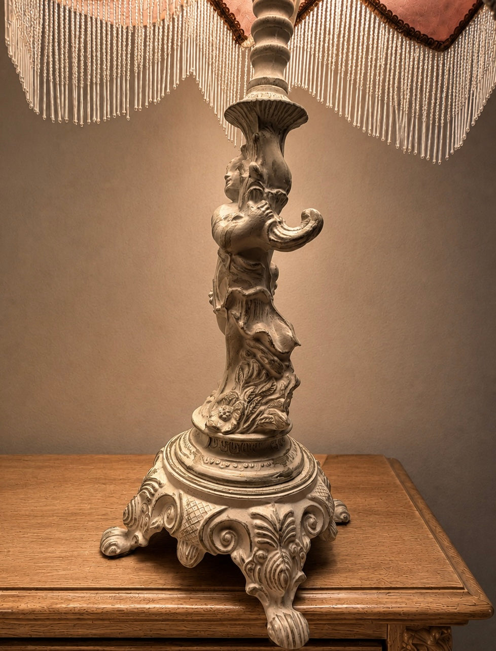 Vintage Hollywood Regency Style Cherub Table Lamp