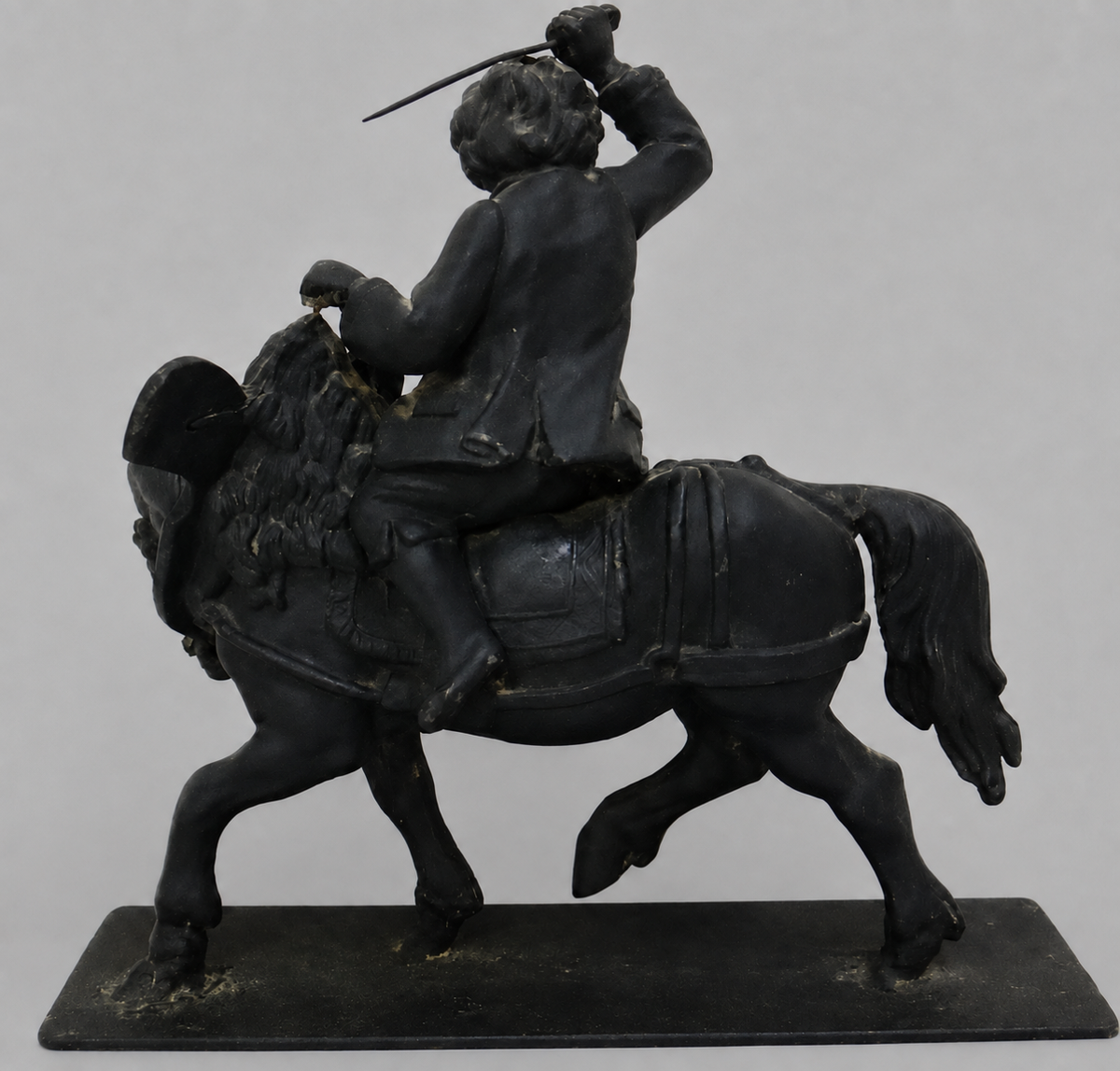 Vintage Iron Cossack on Horseback Statue