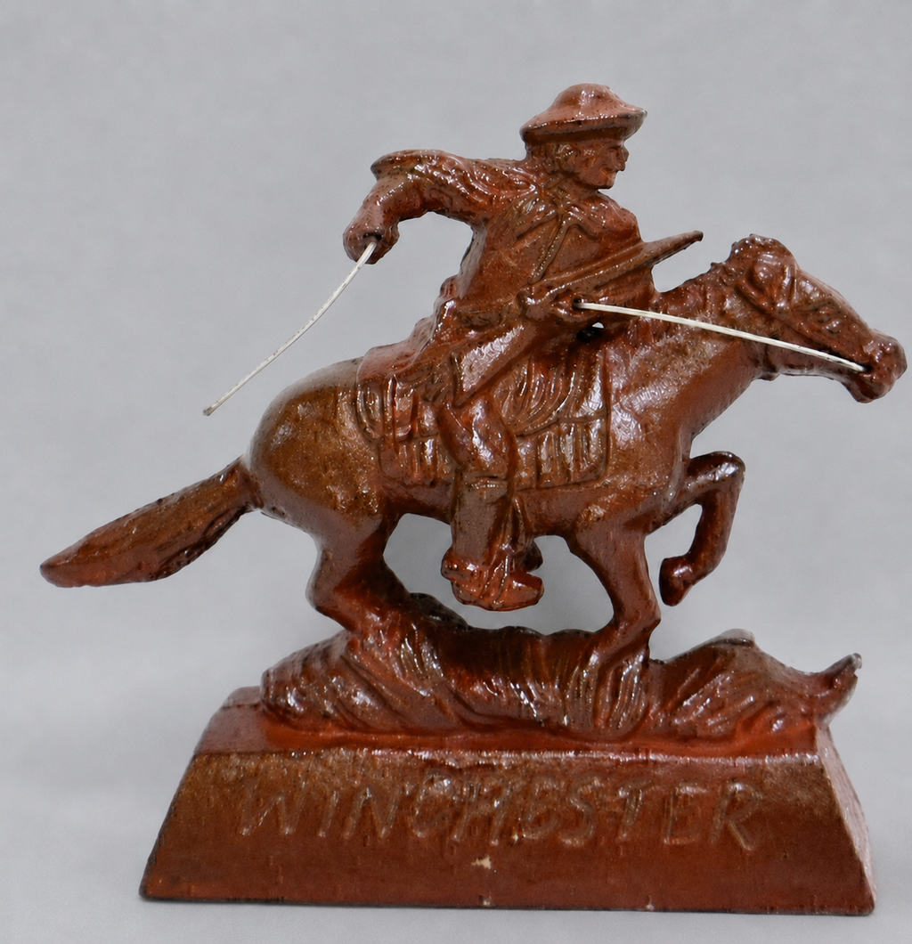 Cast Iron Winchester Man on Horse