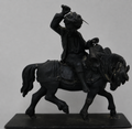 Vintage Iron Cossack on Horseback Statue