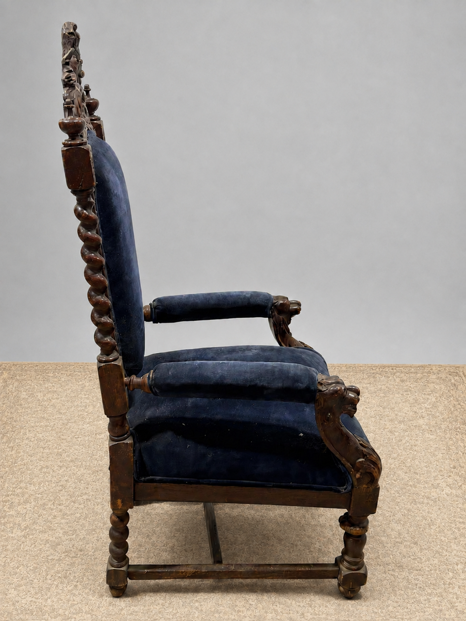 19th Century Renaissance Revival Carved Oak Arm Chair