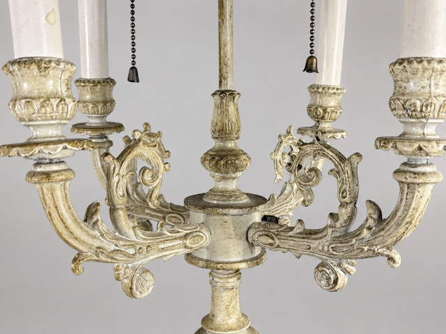 Gilt Bronze Figural Candelabra Table Lamp